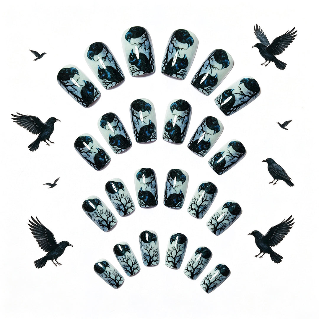 Creative Art Nails in the Elegant Crow Design Bowlift