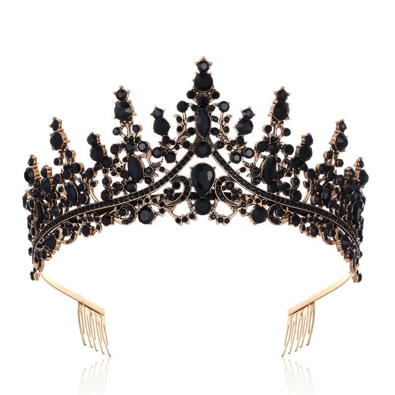 Ladies Rhinestone Tiara with Sparkling Gemstones Bowlift