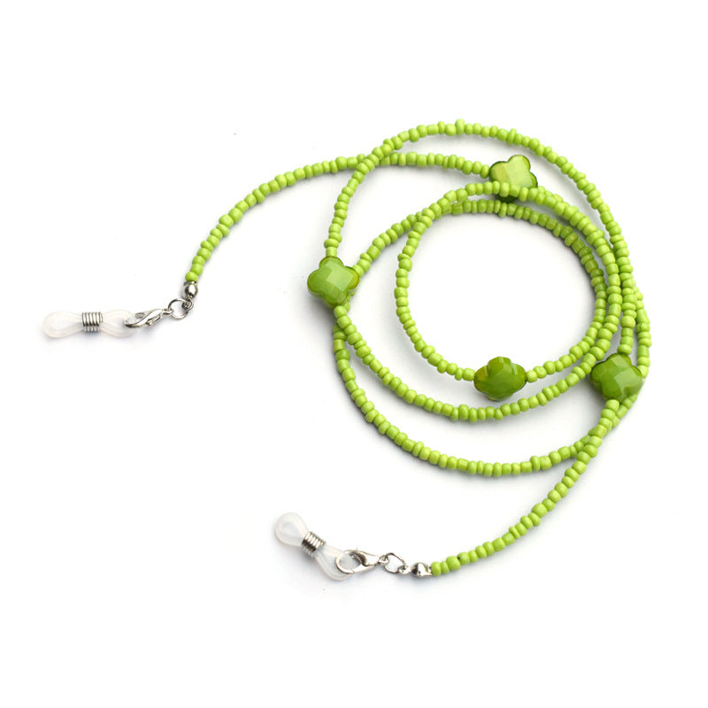Beaded Eyewear Chain with Flower Accents Bowlift