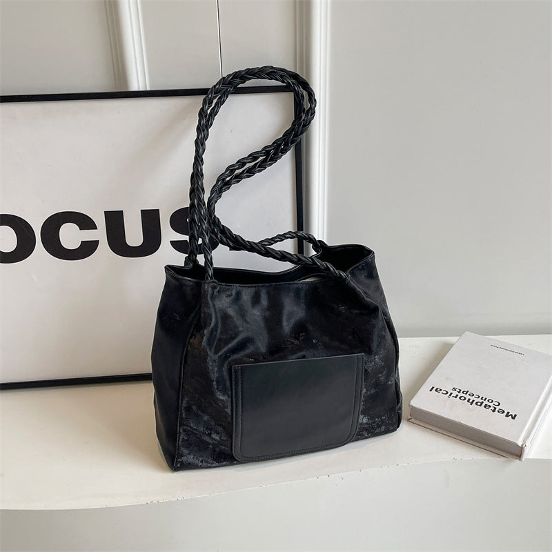 Fashionable Braided Handle Tote Bag Bowlift