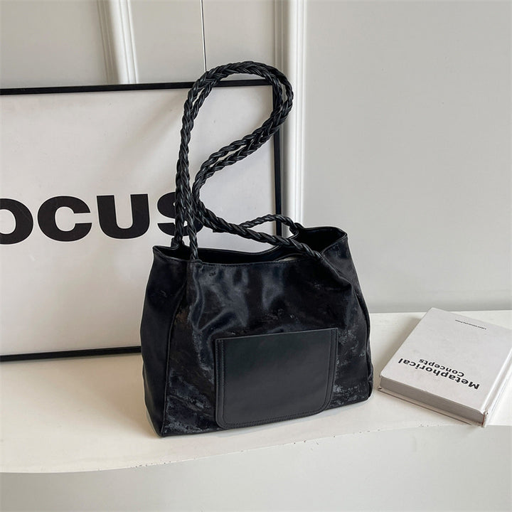Fashionable Braided Handle Tote Bag Bowlift