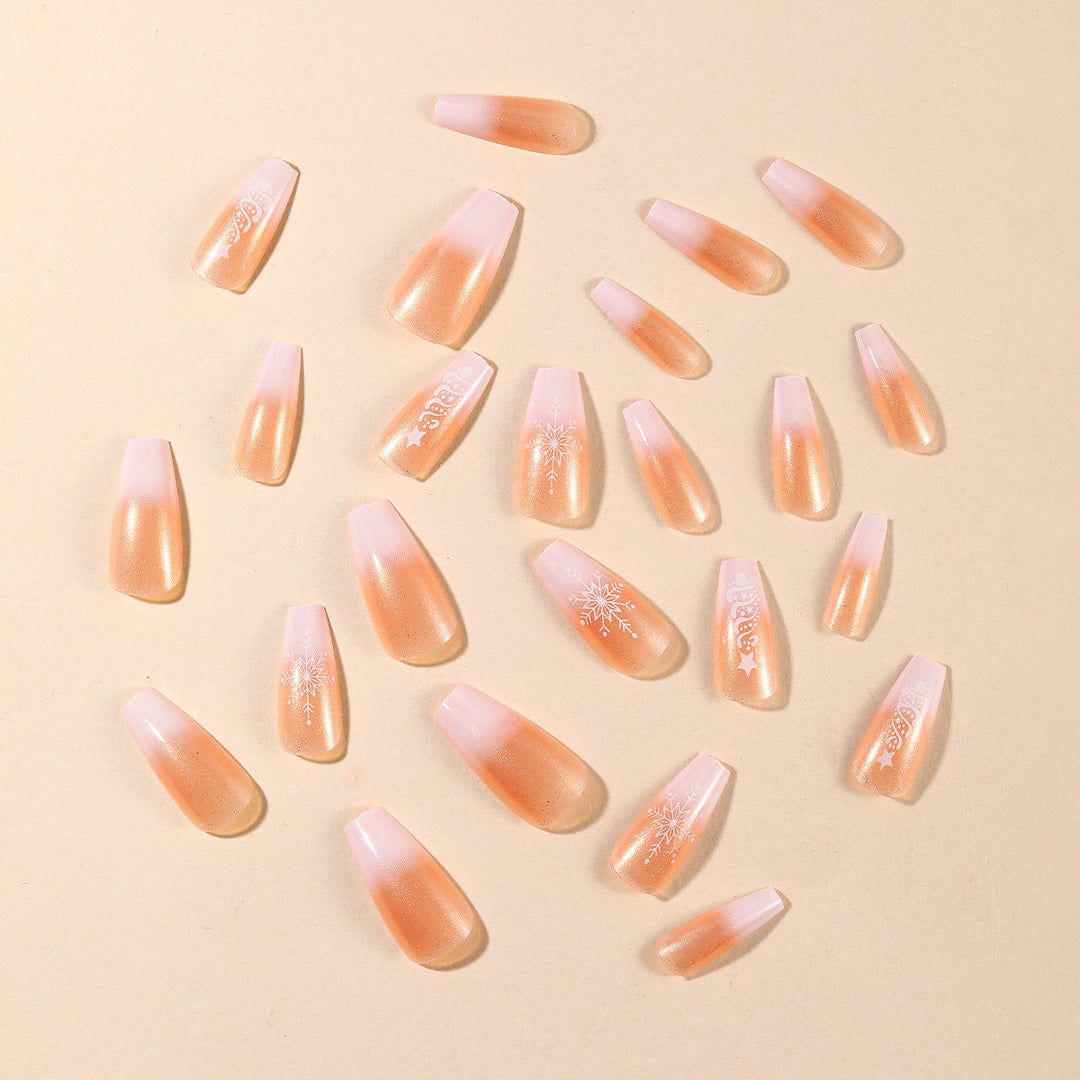 Decorative Winter-Themed Acrylic Nail Art Extensions Bowlift