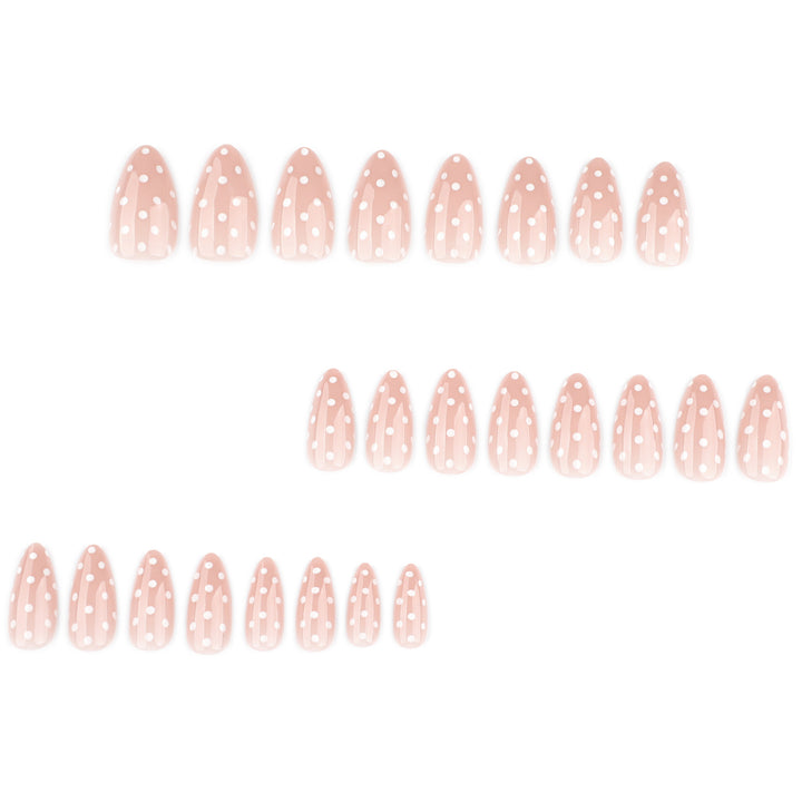 Artful Nail Extensions with Delicate Dots Bowlift