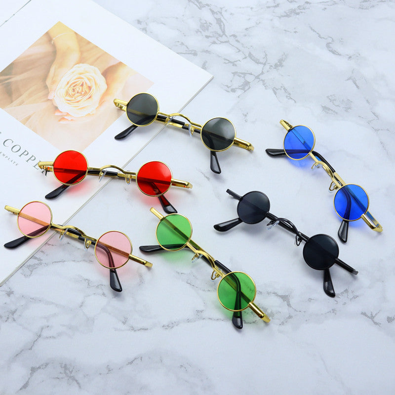 Retro-Inspired Round Metal Frame Sunglasses Bowlift