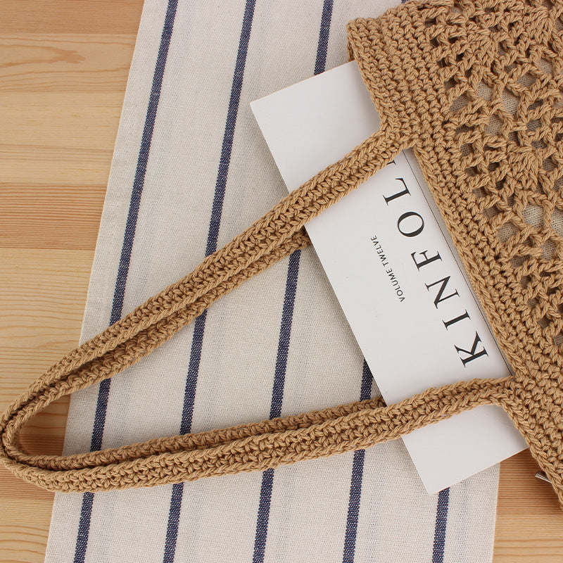Macramé Beach Bag with Handwoven Design Bowlift
