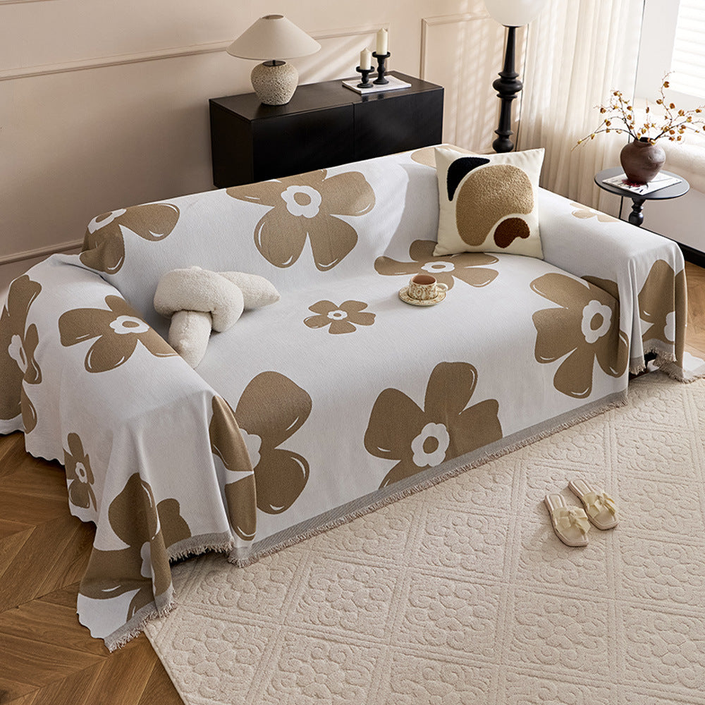 Floral Patterned Sofa Throw Blanket