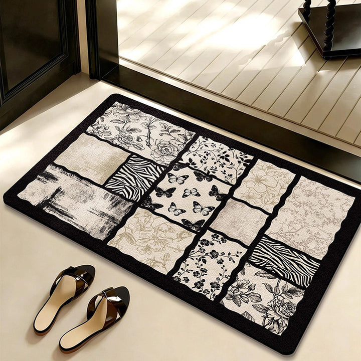 Decorative Botanical-Themed Floor Mat