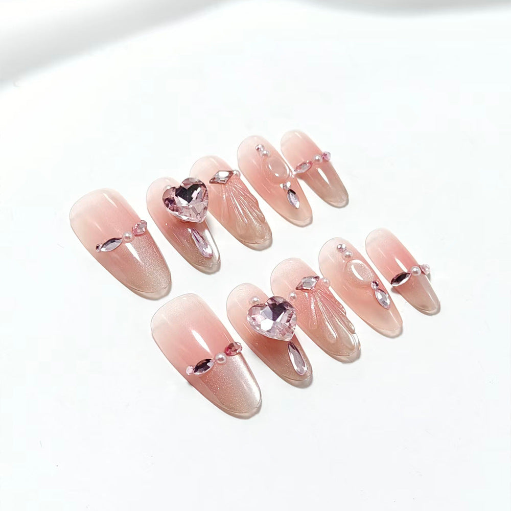 Elegant artificial nails with glitter accents Bowlift