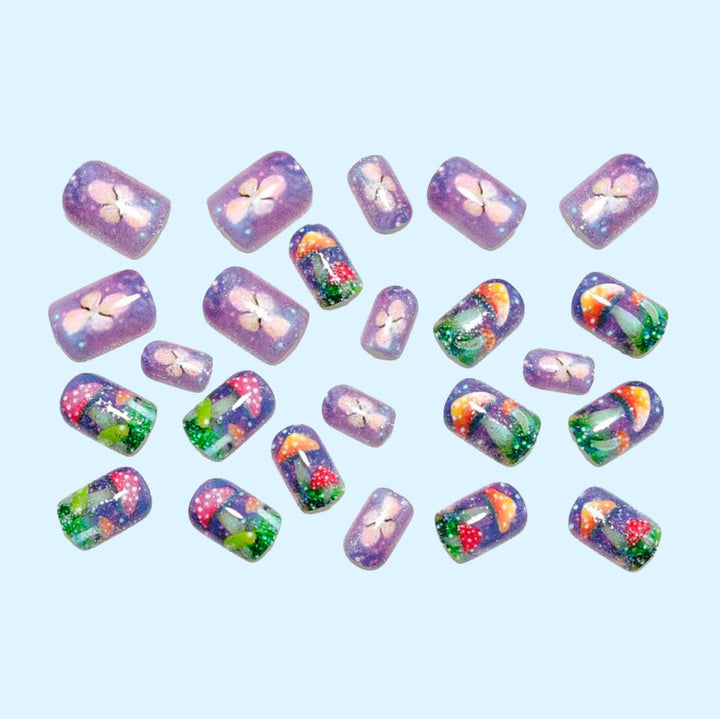 Artificial Nails in Playful Mushroom Design Bowlift