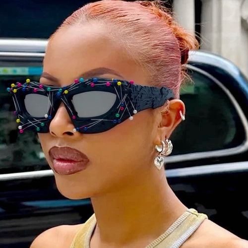 Ladies Creative Design Sunglasses with Innovative Accent Bowlift