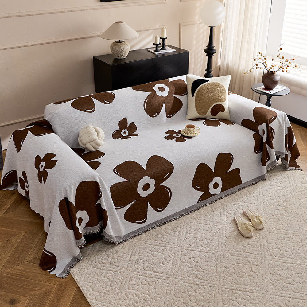 Floral Patterned Sofa Throw Blanket