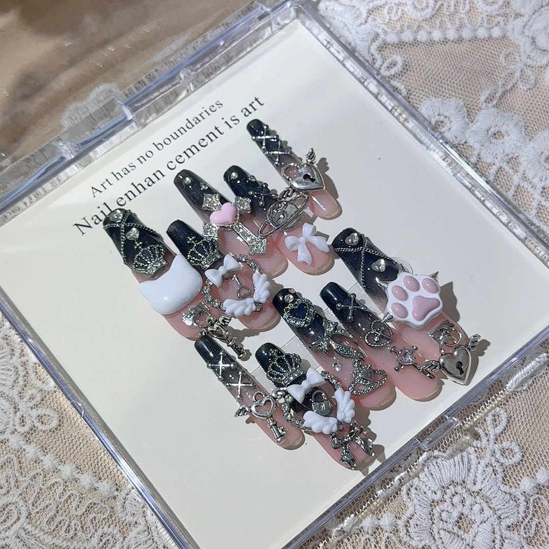 Decorative Rhinestone Press-On Nail Art Set