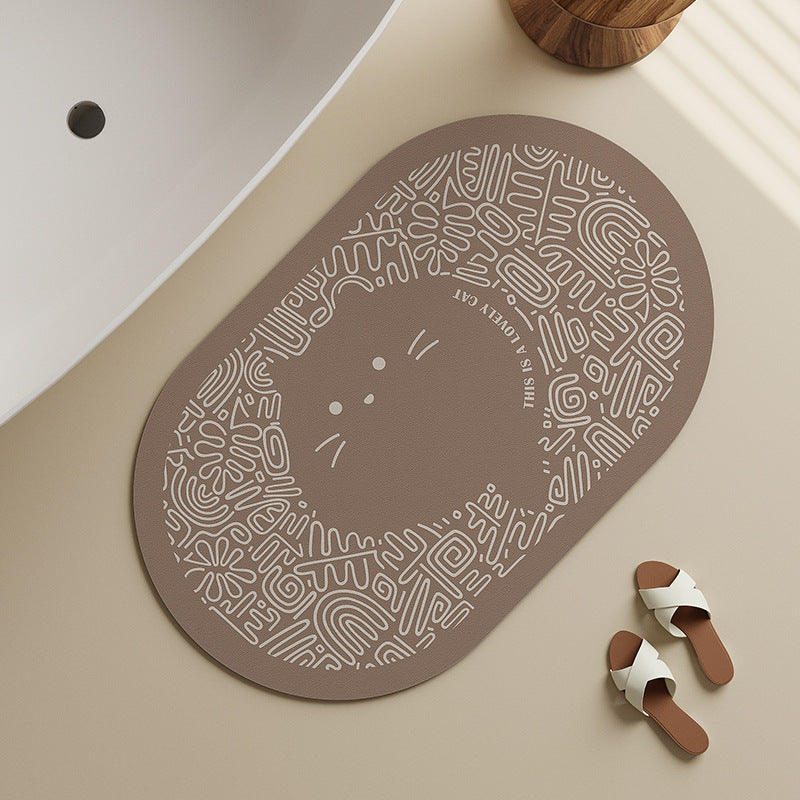 Decorative Dog-Themed Bath Mat Bowlift