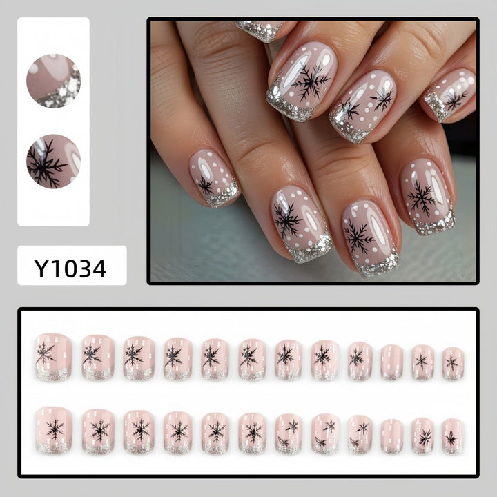 Decorative artificial nails in winter design Bowlift