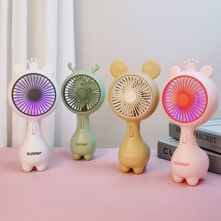 Cute Bunny-Themed Portable Handheld Fan Bowlift