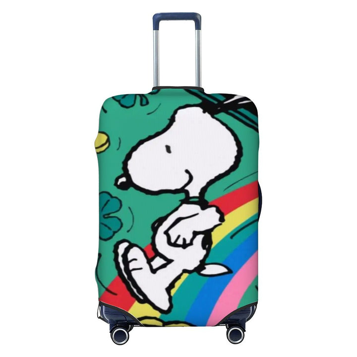 Unisex nano elastic suitcase cover with Snoopy comic motif, stretchy protective cover for trolley with four wheels Bowlift