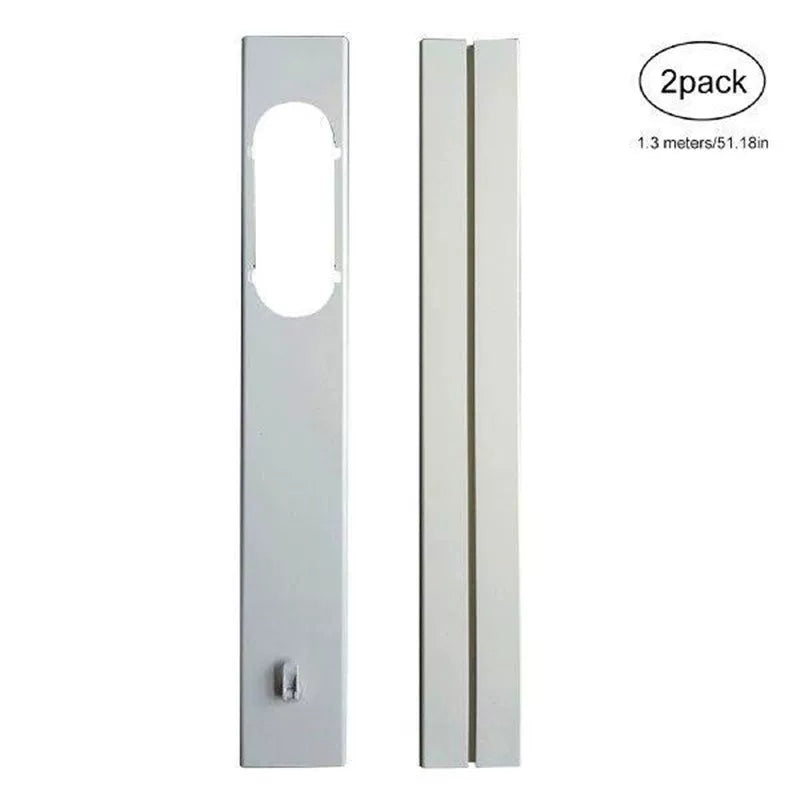 Unisex one-size portable air conditioning window vent adapter kit with adjustable sliding plate and oval exhaust connection Bowlift