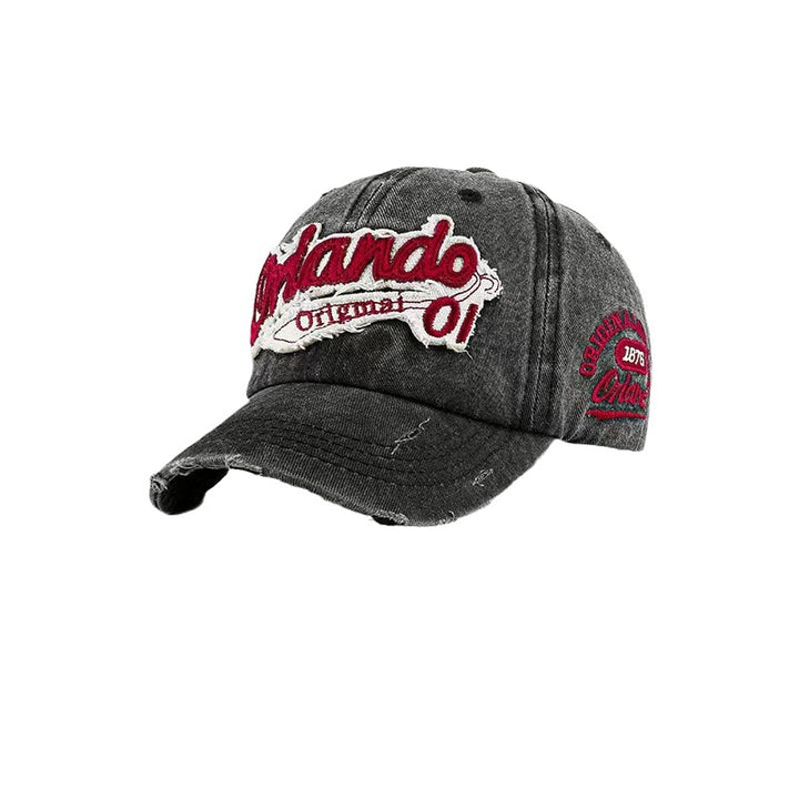 Men's Distressed Vintage-Inspired Baseball Cap Bowlift