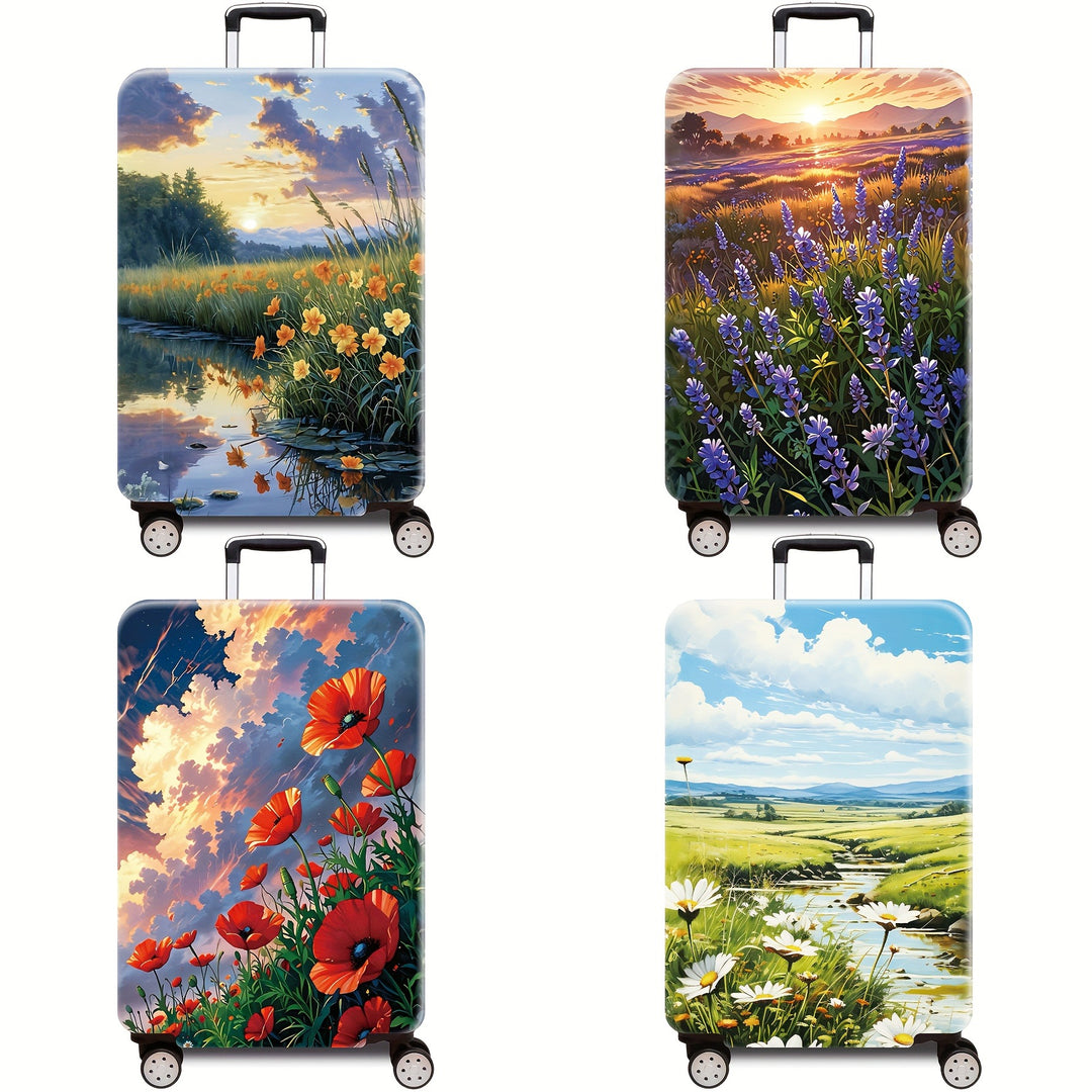 Artistic Floral Hard Shell Suitcase Bowlift