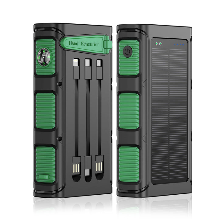 Portable Solar Power Bank With Qi Charging Function And Integrated Flashlight Bowlift