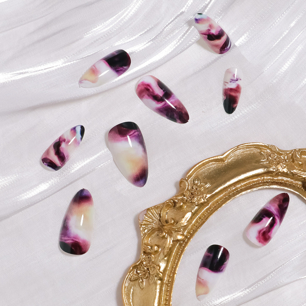 Elegant Marble Swirl Press-On Nails Bowlift