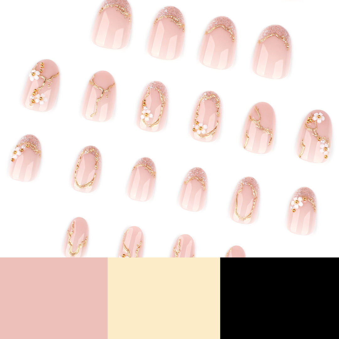Artful and elegant nail art with floral elements Bowlift
