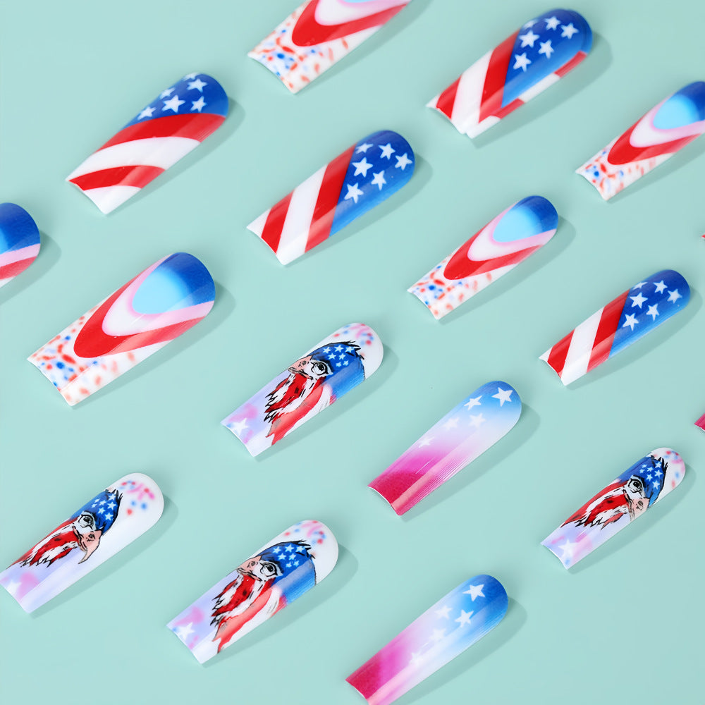 Patriotic design artificial nails Bowlift