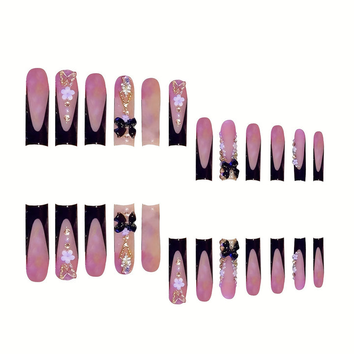 Glamorous Artistic Press-On Nail Set Bowlift
