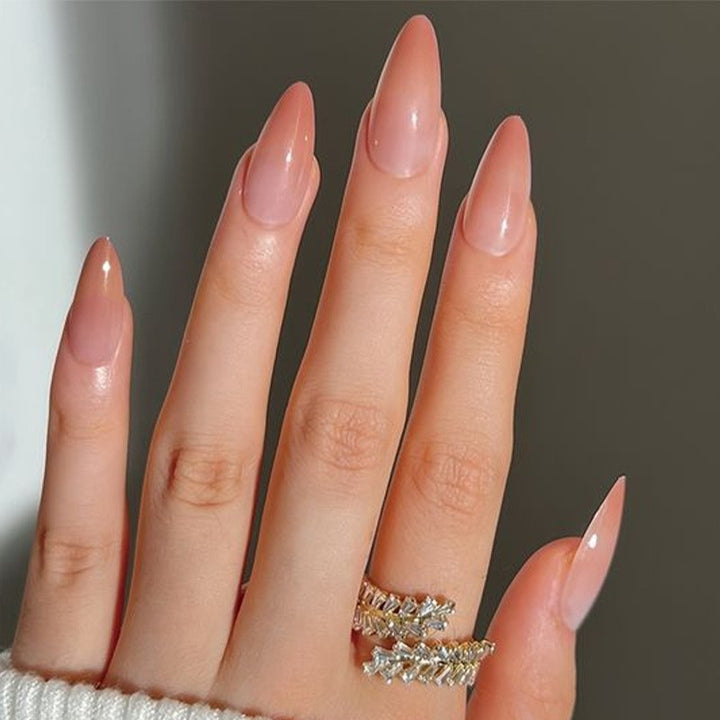 Natural Glossy Press-On Nail Tips Bowlift