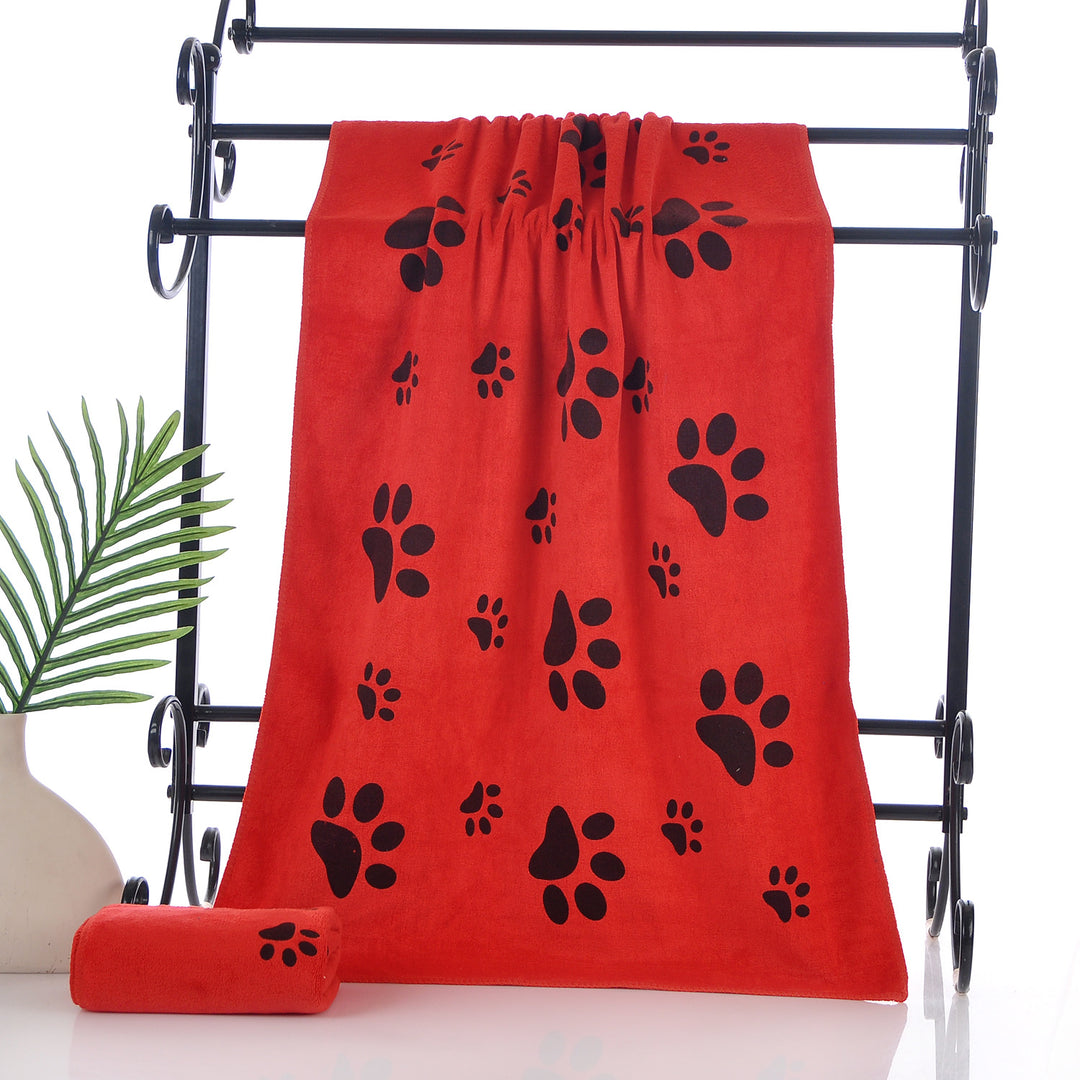Ultra-absorbent microfiber pet drying towel with embossed paw print design Bowlift