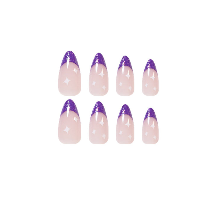 Artistic stiletto nails with glitter design Bowlift