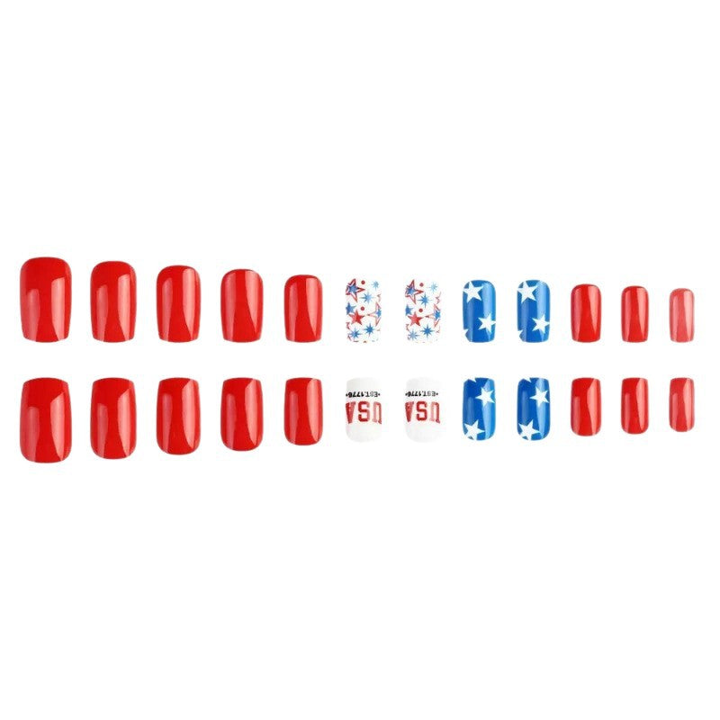 Creative artificial nails with patriotic design Bowlift