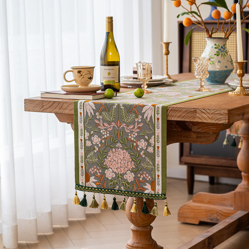 Elegant Floral Design Table Runner
