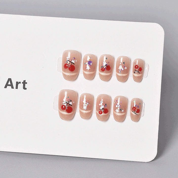 Glamorous Heart-Themed Press-On Nail Set Bowlift