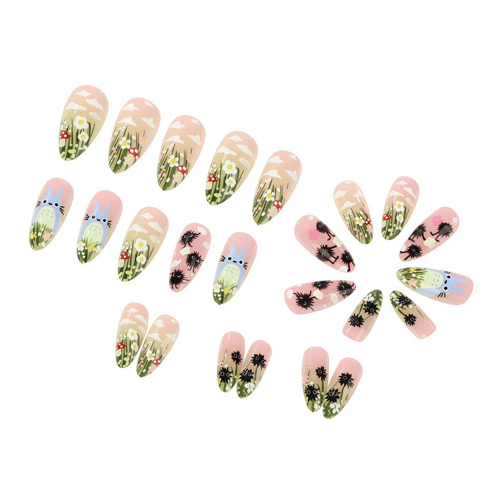 Fantasy animal and flower motifs artificial nails Bowlift
