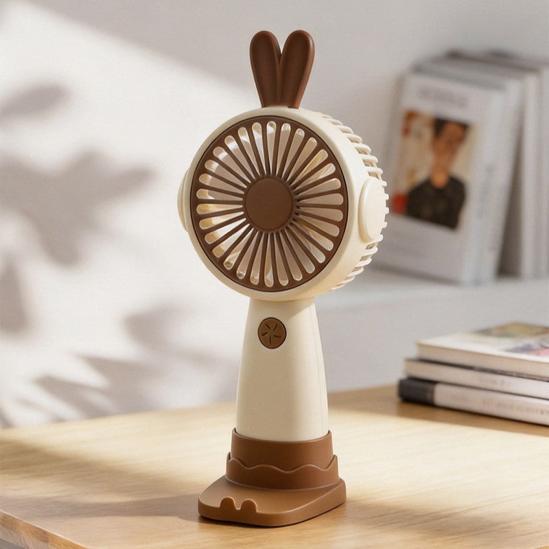 Cute Bunny-Themed Mini Handheld Fan Bowlift