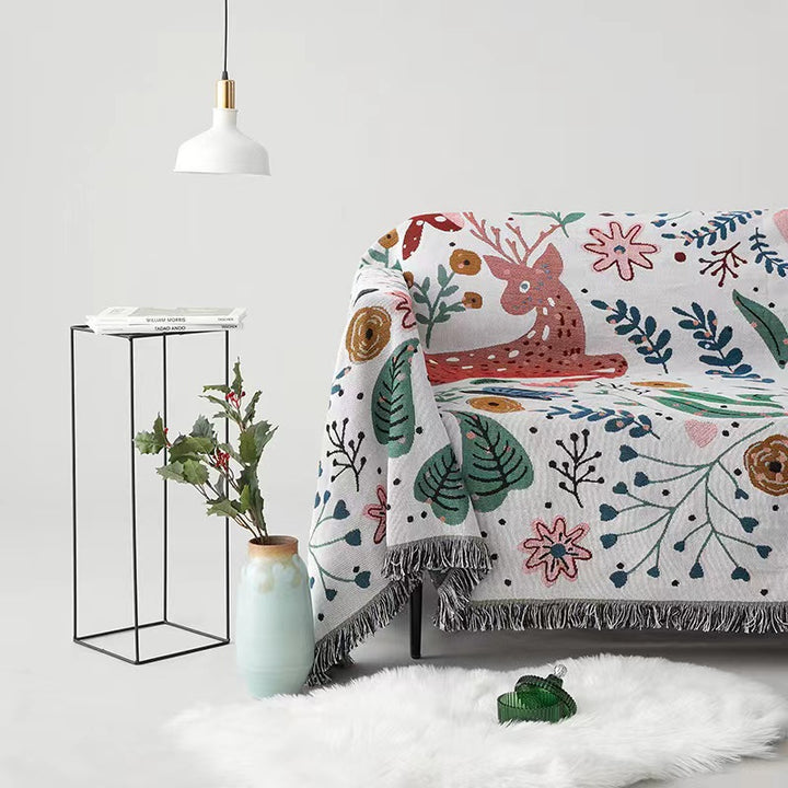 Floral Patterned Cozy Knit Throw Blanket