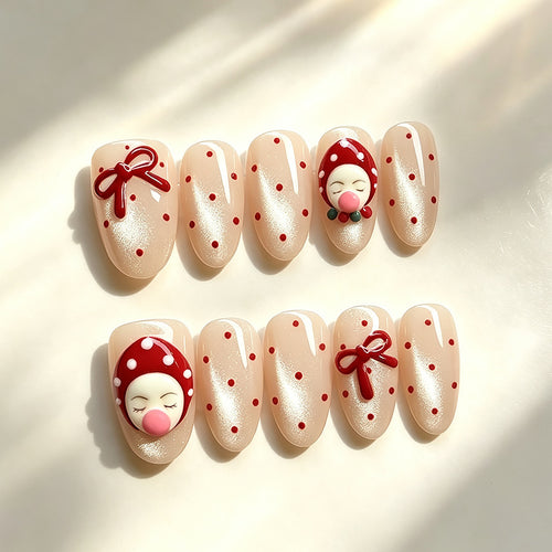 Festive Themed Press-On Nail Decor Bowlift