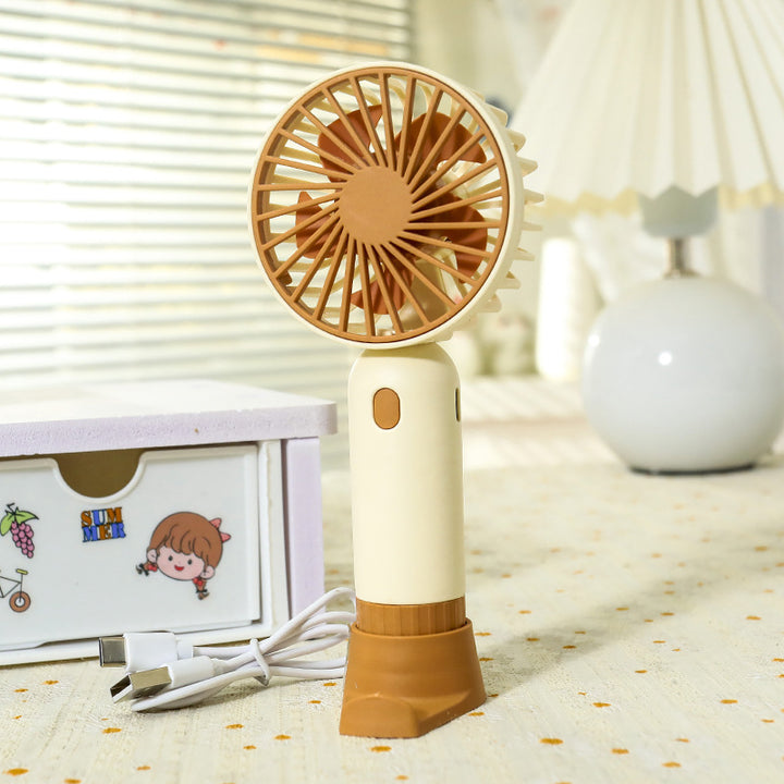 Women's Portable Mini Fan with Ergonomic Grip and USB Charging Function Bowlift