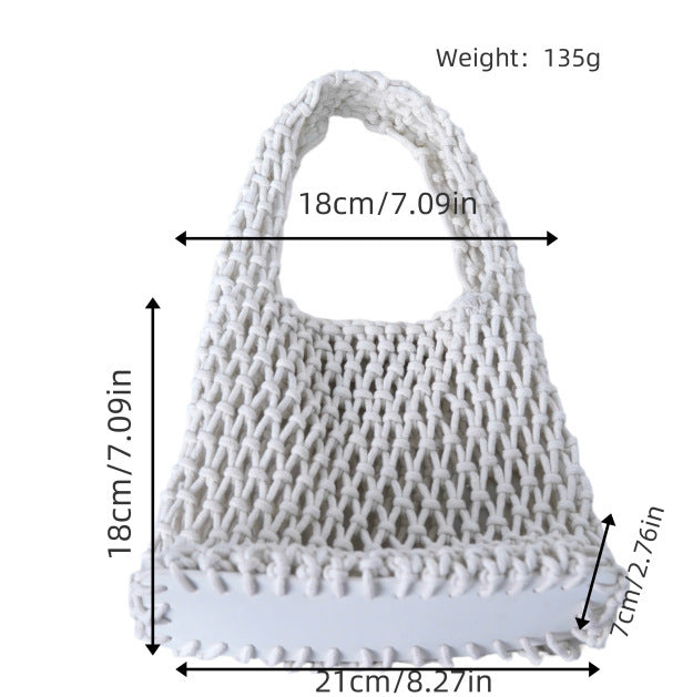 Macrame Tote Bag with Modern Design Bowlift