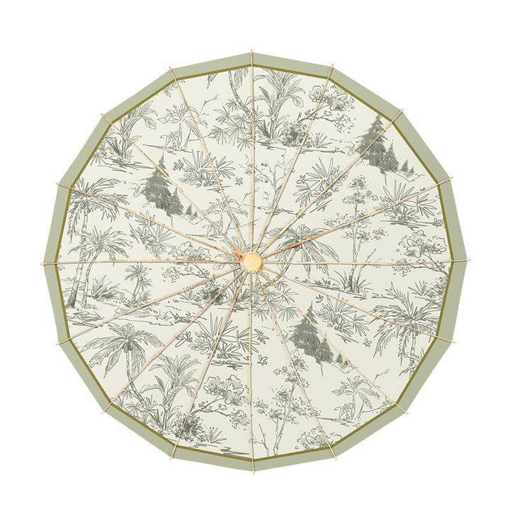 Ladies Flower Pattern Folding Parasol Bowlift