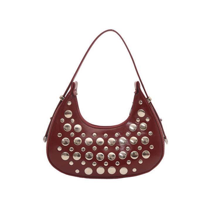 Studded Leather Hobo Bag Bowlift