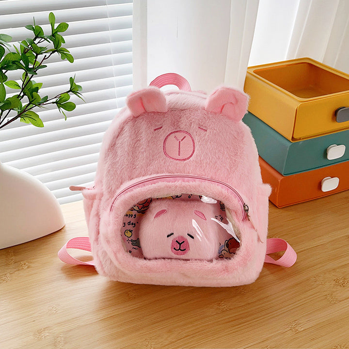 Plush Bear Design Mini Backpack
