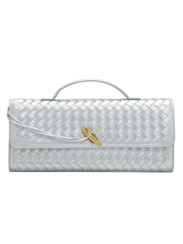 Woven Leather Clutch Bowlift