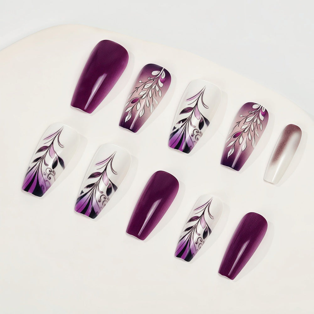 Artificial nails with elegant floral design Bowlift
