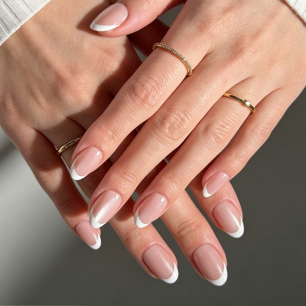 Elegant French Tip Press-On Nails Bowlift 1787542595