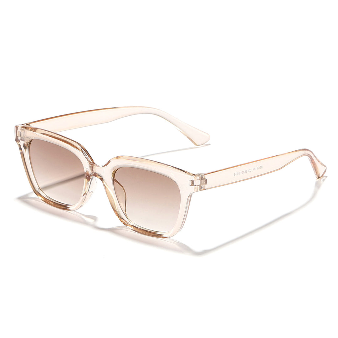 Women's Modern Square Sunglasses with Stylish Transparent Frame Bowlift