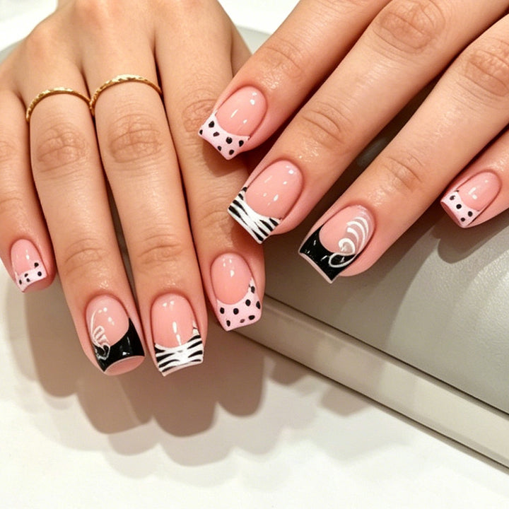 Artistic French Tip Nail Art Bowlift