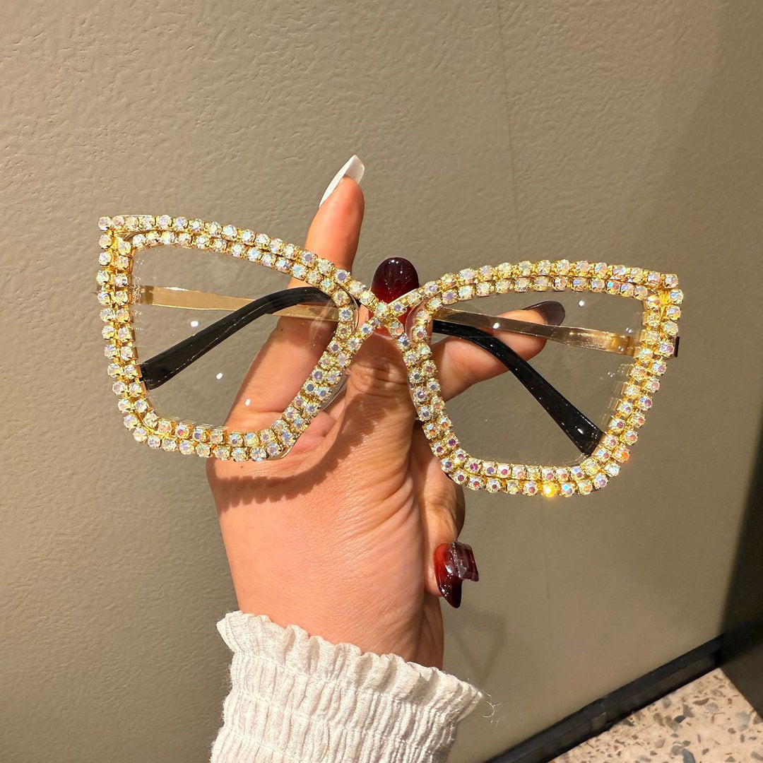 Women's extravagant sunglasses with sparkling crystal frame Bowlift