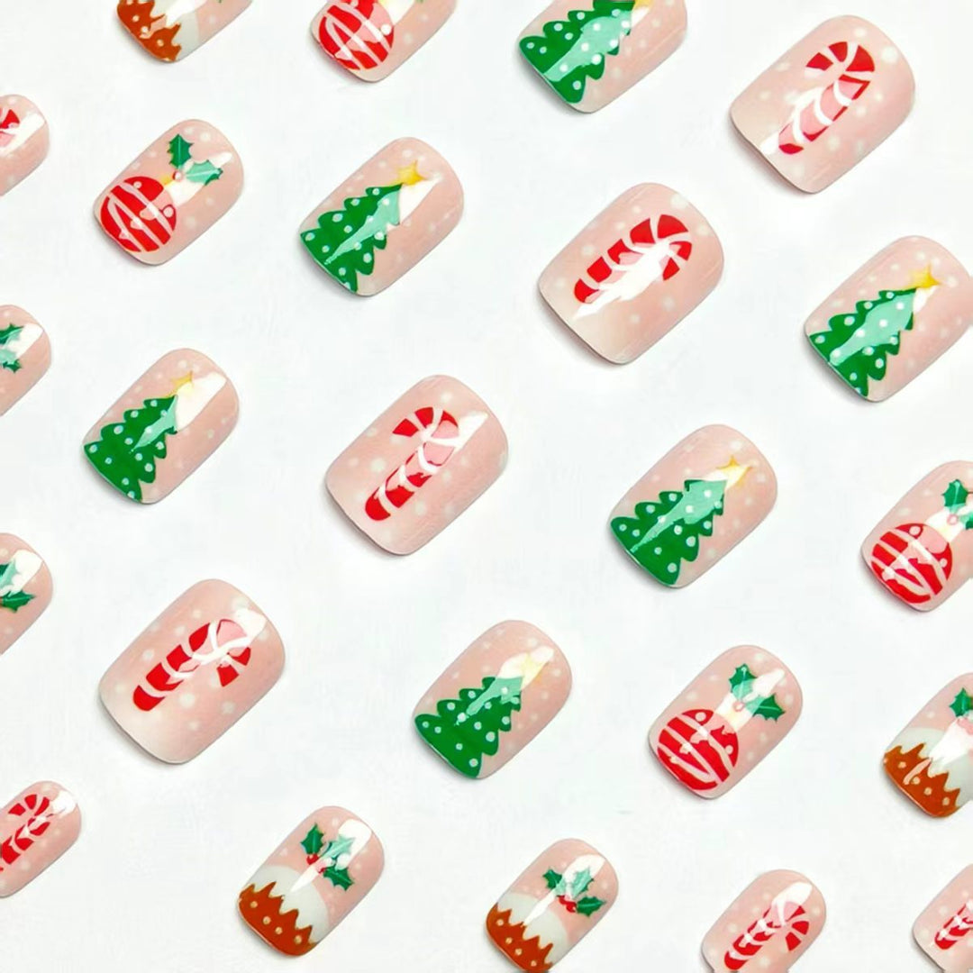 Artificial nails with festive Christmas design Bowlift